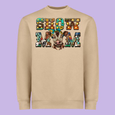 Show Mom Brown Calf Heavyweight Sweatshirt Designed By Barkaloodesign