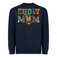 Navy show mom brown calf Heavyweight Sweatshirt - BarkalooDesign