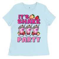 Baby Blue its shake party with milkshake Ladies Tee - AdoDesignShop