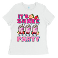 White its shake party with milkshake Ladies Tee - AdoDesignShop