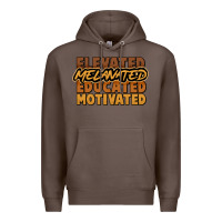 Coffee Elevated melanated educated motivated Premium Hoodie - HowdyJamesFarm