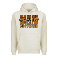 Oatmeal Heather Elevated melanated educated motivated Premium Hoodie - HowdyJamesFarm