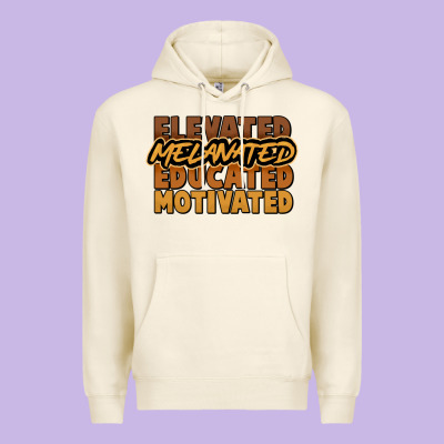 Elevated Melanated Educated Motivated Premium Hoodie Designed By Howdyjamesfarm
