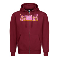 Burgundy mom boss daisies Zipper Hoodie - TumblerDesignByShophia