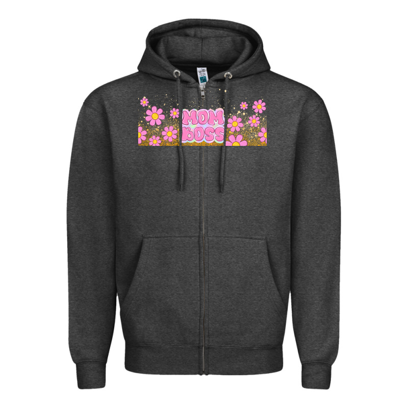 Mom Boss Daisies Zipper Hoodie by TumblerDesignByShophia | Teevron