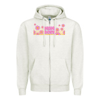 Oatmeal Heather mom boss daisies Zipper Hoodie - TumblerDesignByShophia