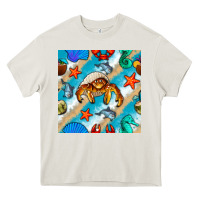 Cream sea animals Heavy Core Tee - BundleAndBundleShop