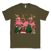 Army Green christmas flamingos Classic Tee - MaliasSmallBusiness