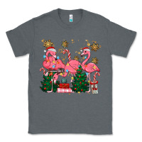 Charcoal Heather christmas flamingos Classic Tee - MaliasSmallBusiness