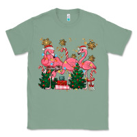 Sage christmas flamingos Classic Tee - MaliasSmallBusiness