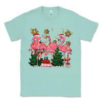 Seafoam christmas flamingos Classic Tee - MaliasSmallBusiness