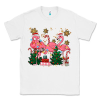 White christmas flamingos Classic Tee - MaliasSmallBusiness