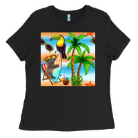 Tropical Animals Seamless Pattern Ladies Tee | Teevron