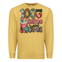 Antique Gold hundred days of coffee and chaos Premium Sweatshirt - OliviaCreatesArt