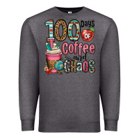 Charcoal Heather hundred days of coffee and chaos Premium Sweatshirt - OliviaCreatesArt