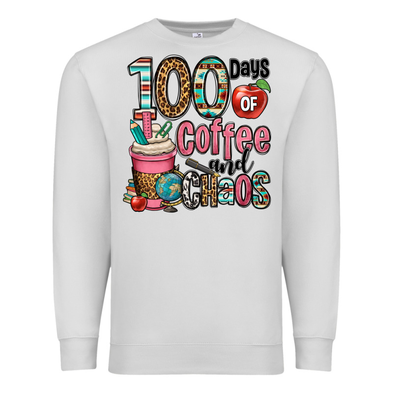 Hundred Days Of Coffee And Chaos Premium Sweatshirt by OliviaCreatesArt | Teevron