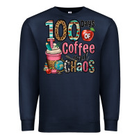 Navy hundred days of coffee and chaos Premium Sweatshirt - OliviaCreatesArt