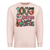 Pale Pink hundred days of coffee and chaos Premium Sweatshirt - OliviaCreatesArt