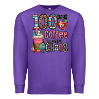 Purple hundred days of coffee and chaos Premium Sweatshirt - OliviaCreatesArt