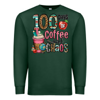 Sports Green hundred days of coffee and chaos Premium Sweatshirt - OliviaCreatesArt