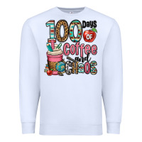 White hundred days of coffee and chaos Premium Sweatshirt - OliviaCreatesArt