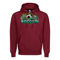 Burgundy Wild about Soccer Zipper Hoodie - HowdyJamesFarm