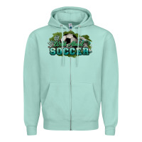 Seafoam Wild about Soccer Zipper Hoodie - HowdyJamesFarm
