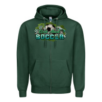 Sports Green Wild about Soccer Zipper Hoodie - HowdyJamesFarm