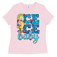 Bubblegum Pink ice ice baby with popsicle Ladies Tee - AdoDesignShop