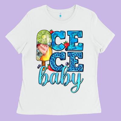 Ice Ice Baby With Popsicle Ladies Tee Designed By Adodesignshop