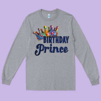 Birthday Prince Long Sleeve Tee Designed By Artiststas