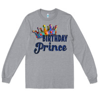 Heather Grey birthday prince Long Sleeve Tee - Artiststas