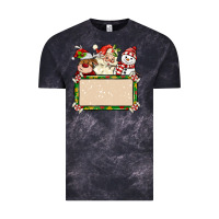 Cloud Black santa reindeer snowman preview and costom name Vintage Tee - MaliasSmallBusiness