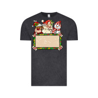 Vintage Black santa reindeer snowman preview and costom name Vintage Tee - MaliasSmallBusiness