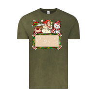 Santa Reindeer Snowman Preview And Costom Name Vintage Tee | Teevron
