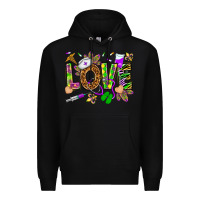 Black Mardi Gras love Nurse Premium Hoodie - HowdyJamesFarm