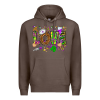 Coffee Mardi Gras love Nurse Premium Hoodie - HowdyJamesFarm
