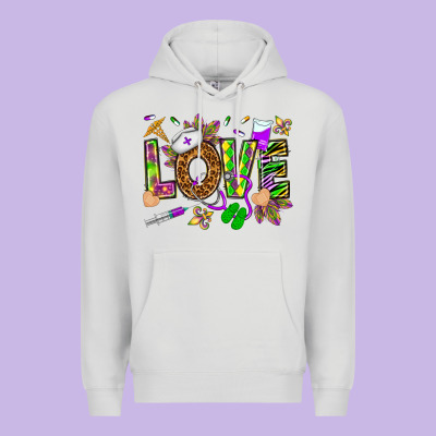 Mardi Gras Love Nurse Premium Hoodie Designed By Howdyjamesfarm