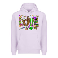 Lilac Mardi Gras love Nurse Premium Hoodie - HowdyJamesFarm