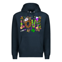 Navy Mardi Gras love Nurse Premium Hoodie - HowdyJamesFarm