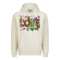 Oatmeal Heather Mardi Gras love Nurse Premium Hoodie - HowdyJamesFarm