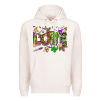Pale Pink Mardi Gras love Nurse Premium Hoodie - HowdyJamesFarm