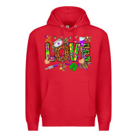 Red Mardi Gras love Nurse Premium Hoodie - HowdyJamesFarm
