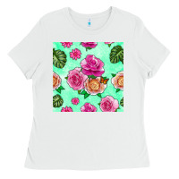 White floral background Ladies Tee - BundleAndBundleShop