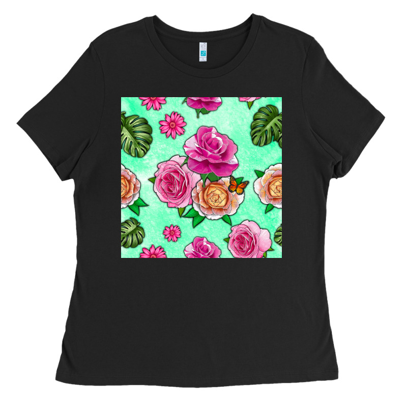 Floral Background Ladies Tee by BundleAndBundleShop | Teevron