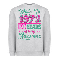 Heather Grey made in 1972, 50 years of being awesome Heavyweight Sweatshirt - Jasminsmagicworld