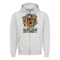 Dove Grey Just a little moody baby cow Zipper Hoodie - HowdyJamesFarm