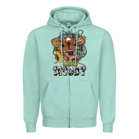 Seafoam Just a little moody baby cow Zipper Hoodie - HowdyJamesFarm
