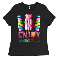 Black enjoy the little things Ladies Tee - AdoDesignShop
