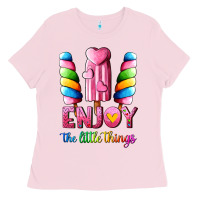 Bubblegum Pink enjoy the little things Ladies Tee - AdoDesignShop